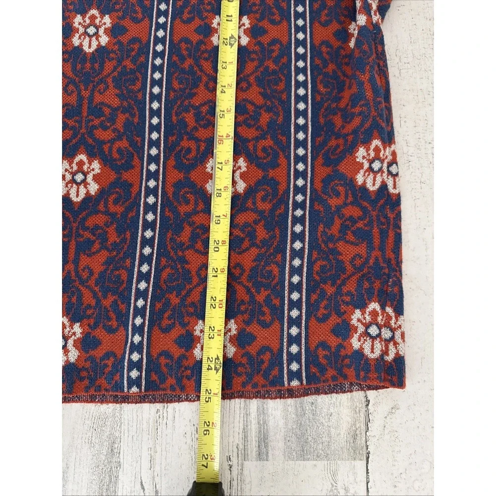 Arula Sweater Pullover Short Sleeve Rust‎ Floral Top Metallic Sz A/1X